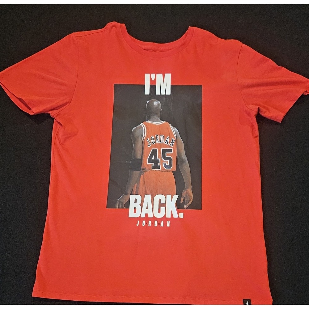 Michael Jordan Chicago Bulls basketball I'm back men's red shirt size large